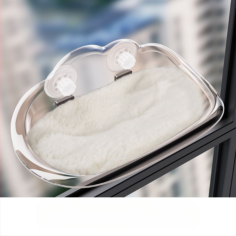 Трансграничен нов котешки хамак с подвижна и миеща се вендуза, котешки хамак с висока товароносимост, стъклен, без пирони, за стенен монтаж на котешко гнездо