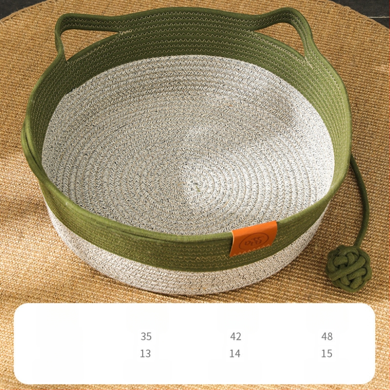 Okruglo gnijezdo za mačke od ratana, ručno pleteno gnijezdo od ratana u japanskom stilu, okrugla prostirka za pse, veleprodaja preko granice