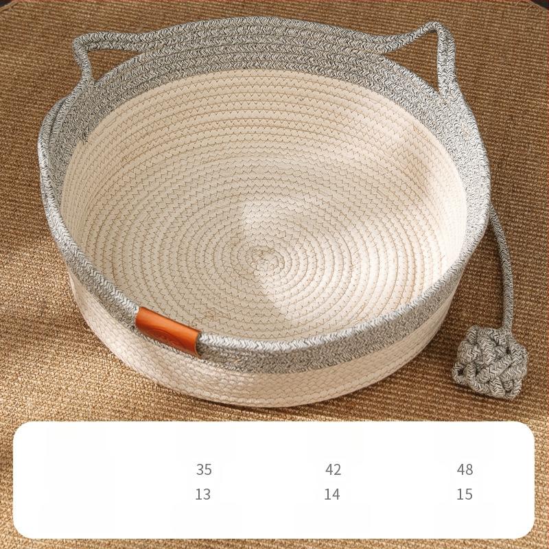 Okruglo gnijezdo za mačke od ratana, ručno pleteno gnijezdo od ratana u japanskom stilu, okrugla prostirka za pse, veleprodaja preko granice
