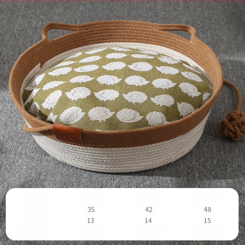 Okruglo gnijezdo za mačke od ratana, ručno pleteno gnijezdo od ratana u japanskom stilu, okrugla prostirka za pse, veleprodaja preko granice