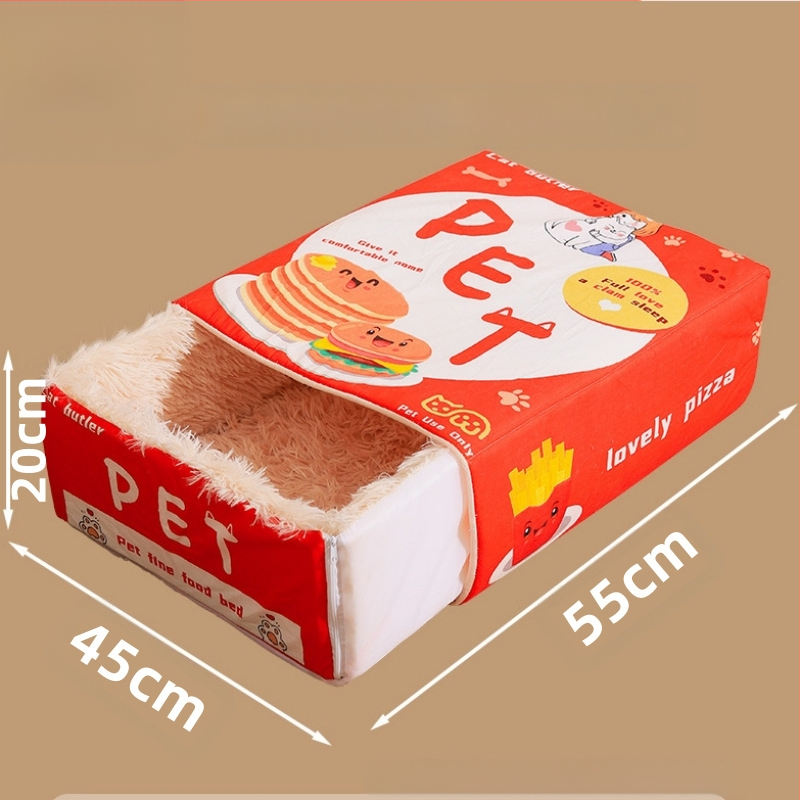 Внимателно подбрана кутия за закуски с анимационни филми, правоъгълно легло за котешко гнездо, напълно затворена кутия за бисквити, универсално гнездо за домашни любимци за четири сезона