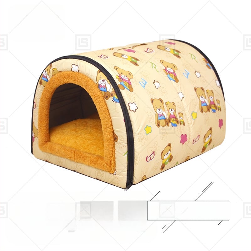 Cuib de pisici de dimensiuni mici și mijlocii, detașabil și lavabil, îngroșat, cald, semi-închis, detașabil și lavabil, cu dublă utilizare, cuib de animale de companie universale pentru patru anotimpuri