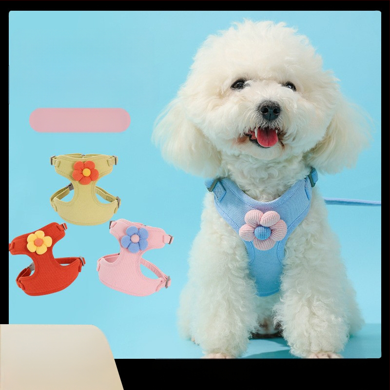 Novi prsluk za vuču s cvijetom za pse, remen za prsa za štene, remen za prsa za kućne ljubimce, veleprodaja opreme za kućne ljubimce