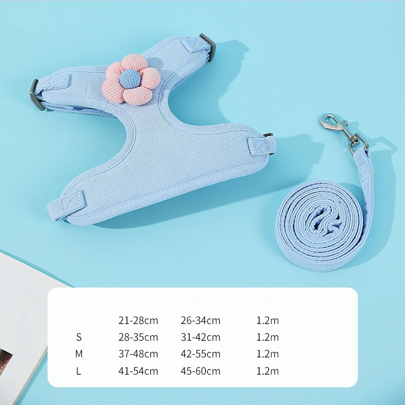 Novi prsluk za vuču s cvijetom za pse, remen za prsa za štene, remen za prsa za kućne ljubimce, veleprodaja opreme za kućne ljubimce