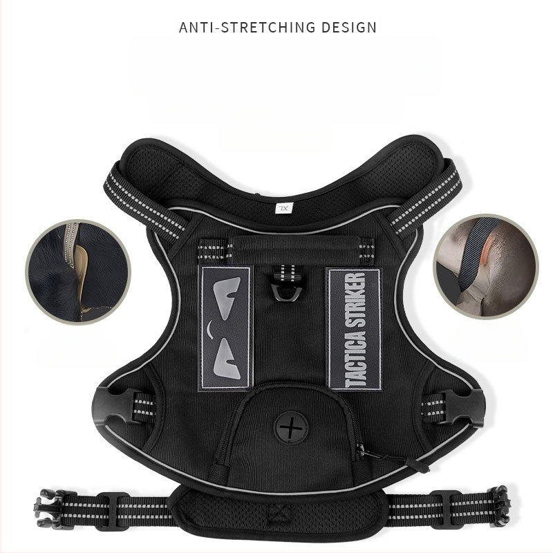 Piiriülene Amazonase koeraköis taktikalise koera rinnal seljal keskmise ja suure koera lemmiklooma rinnarihm plahvatuskindel kiiruskoera veojõuköis