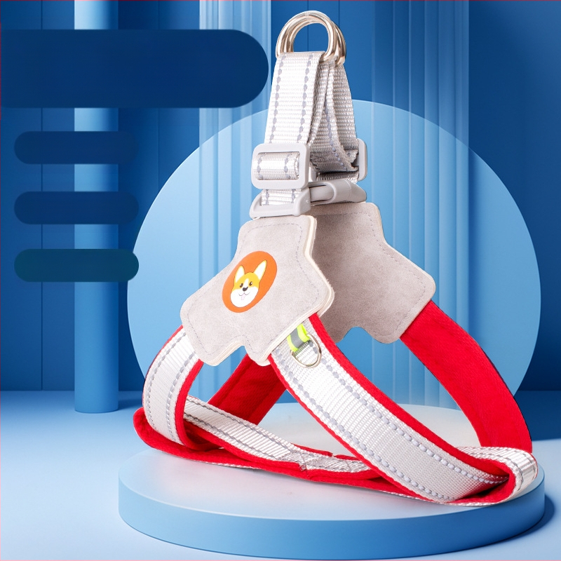 Γιλέκο με σχοινί έλξης για σκύλους, ιμάντας στήθους για κατοικίδια, σχοινί περπατήματος για σκύλους, Chai για σκύλους, Corgi, αντανακλαστικό, αντιεκρηκτικό, σχοινί περπατήματος για σκύλους, πλάτη