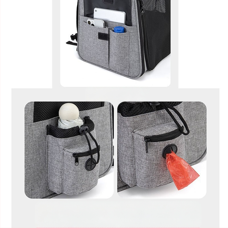 Geantă de cărucior pentru animale de companie, rucsac, geantă portabilă pentru pisici, geantă pentru câini, geantă de vară respirabilă, capacitate mare, extensibilă, geantă pentru animale de companie