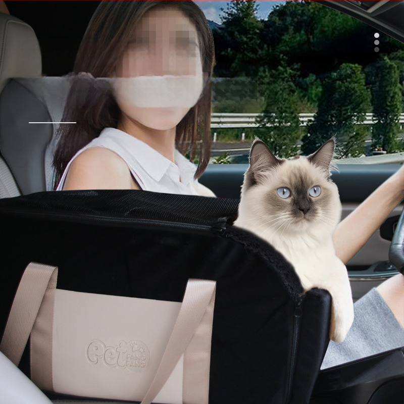 Autokenneli keskjuhtimisega lemmikloomakenneli kott Hollandi sametist koerakennel, täielikult eemaldatav ja pestav väikeste koerte koerakennel, autokennel, kasside koerakennel