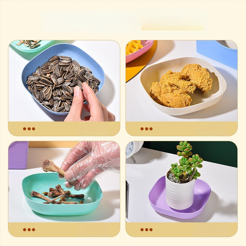 Naujas atvykęs kaulų spjaudymo indas, kūrybingas japoniško stiliaus buitinis kaulų spjaudymo indas, plastikinis mažas indas, mielas maisto laikymo dėžutė su pagrindu