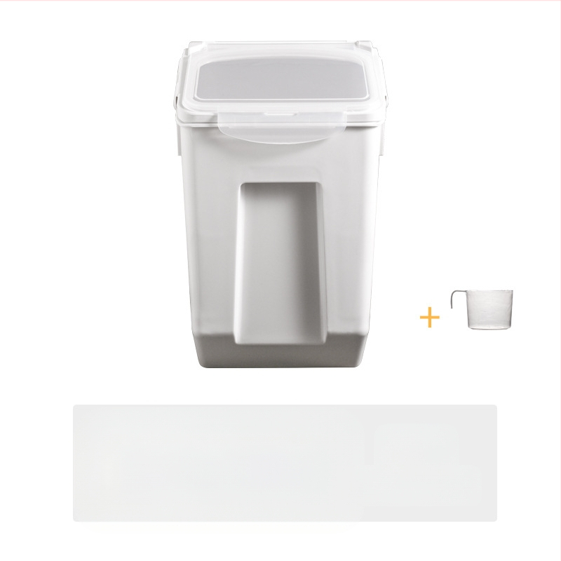 Plastikinis ryžių kibiras, sandarus, drėgmei atsparus, 10 kg, virtuvės, buitinis grūdų laikymo kibiras su dangčiu, naminių gyvūnėlių, kačių grūdų kibiras, atsparus vabzdžiams, laikymo indas
