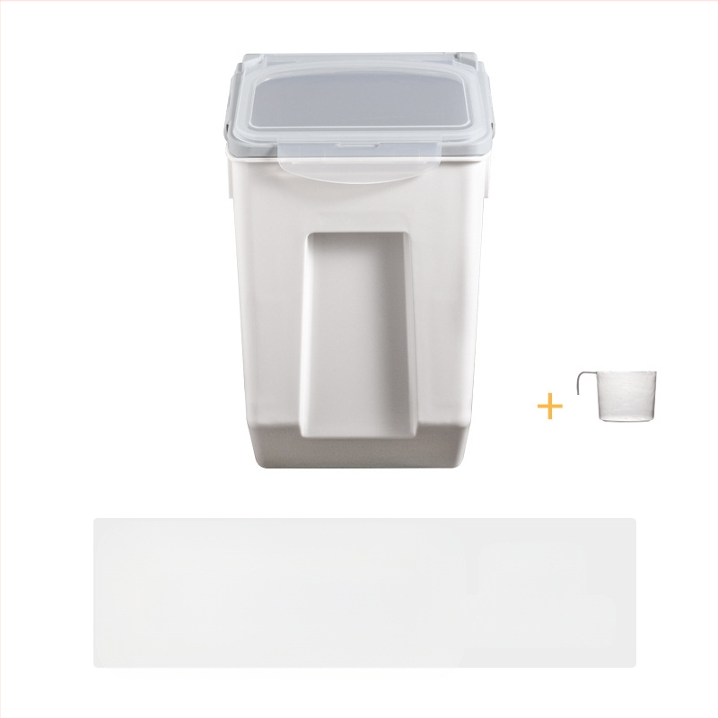 Plastikinis ryžių kibiras, sandarus, drėgmei atsparus, 10 kg, virtuvės, buitinis grūdų laikymo kibiras su dangčiu, naminių gyvūnėlių, kačių grūdų kibiras, atsparus vabzdžiams, laikymo indas