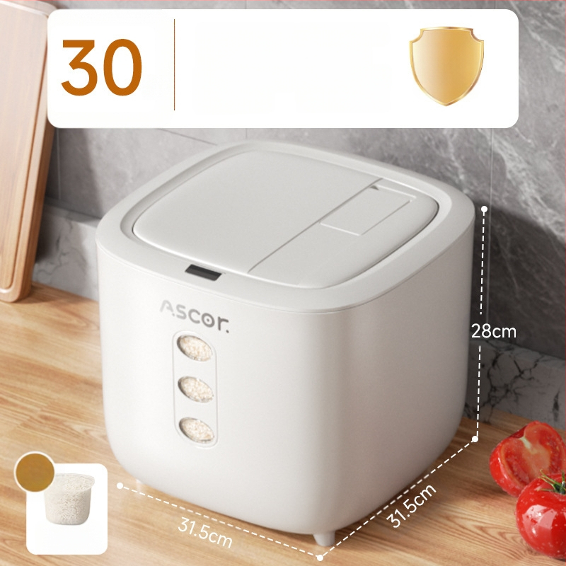 Ryžių kibiras, buitinis, sandarus, nuo vabzdžių ir drėgmei atsparus, 10 kg, stilingas maistinių miltų laikymo bakas, ryžių cilindrinė dėžė, ryžių makaronų laikymas