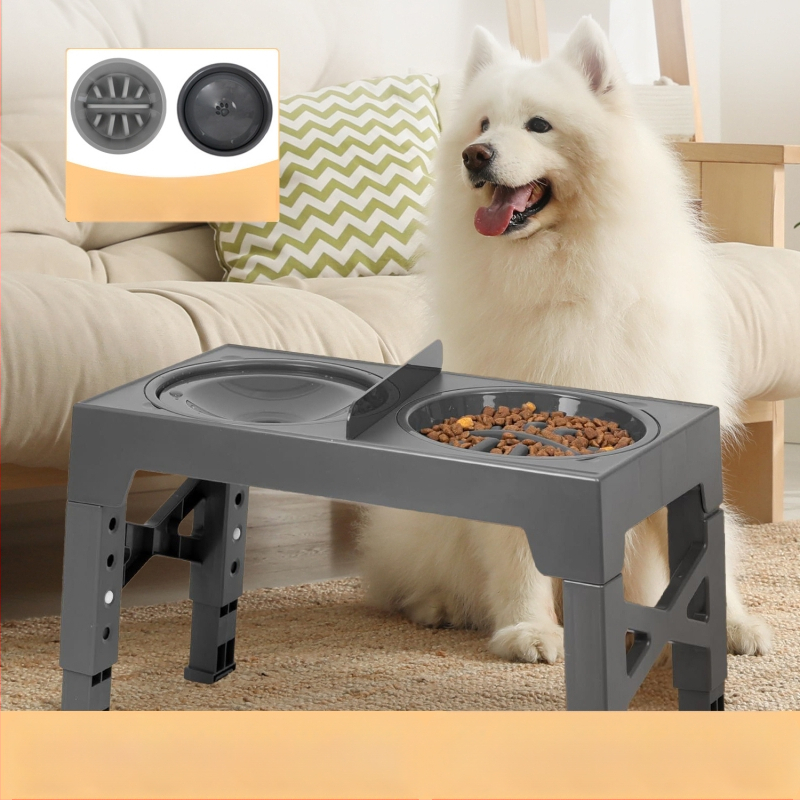Zdjela za pse za podizanje kućnih ljubimaca, sklopiva posuda za sporu hranu, spora hrana, protiv gušenja, povišena zdjela za rižu, dvostruka zdjela, povišena zdjela, zdjela za lizanje
