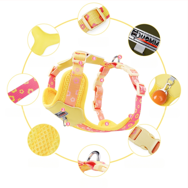 Remen za prsa za pse, bišon, kontrast dopamina, za pse, prsa, leđa, za vanjsku šetnju pasa, prozračna uzica za štence
