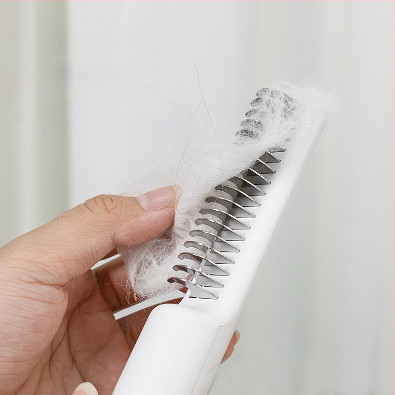 Гребен за разплитане на домашни любимци за малки кучета Теди и Голдън Ретривър, гребен за линеене от котки на склад за премахване на разхлабена козина