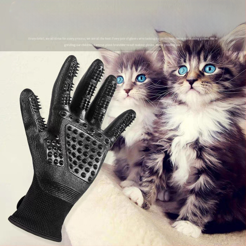 Mănușă de baie pentru masaj Amazon Pet, îngrijire pentru animale de companie, îndepărtarea părului, autocolant magic, lipici negru, mănușă pentru îndepărtarea părului de câine