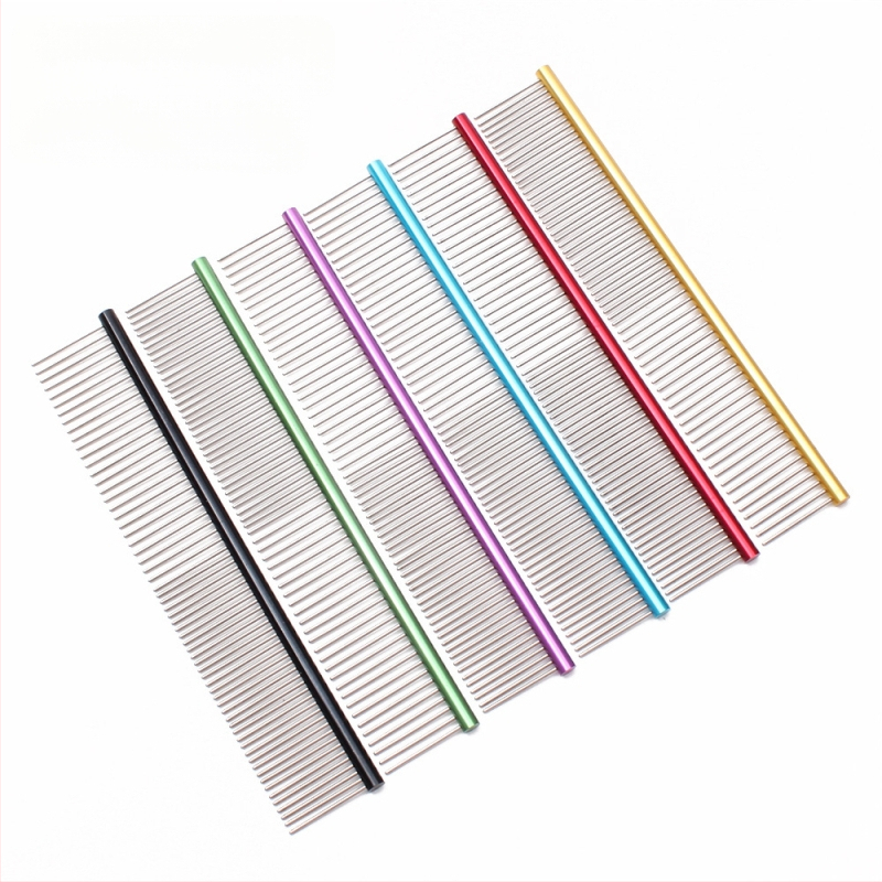 Lemmikloomade roostevabast terasest reakamm Teddy kamm koerakarva kamm suure koera avatud sõlmega kamm alumiiniumist kamm ilupuhastusvahendid