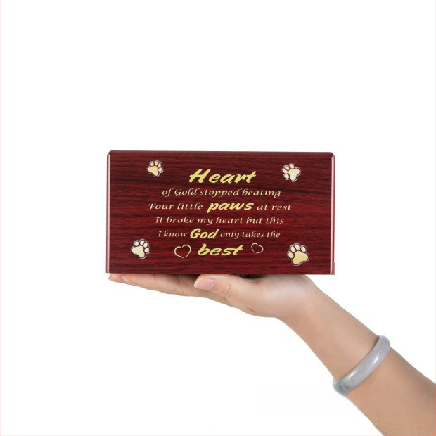 Дървени къдрици за домашни любимци с права коса, дървена кутия, с лого за печат, дървени къдрици за животни с флип запечатани формички