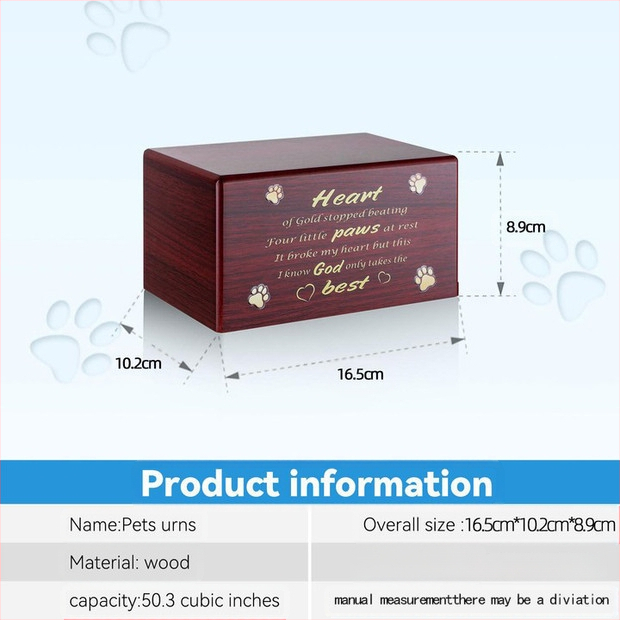 Дървени къдрици за домашни любимци с права коса, дървена кутия, с лого за печат, дървени къдрици за животни с флип запечатани формички