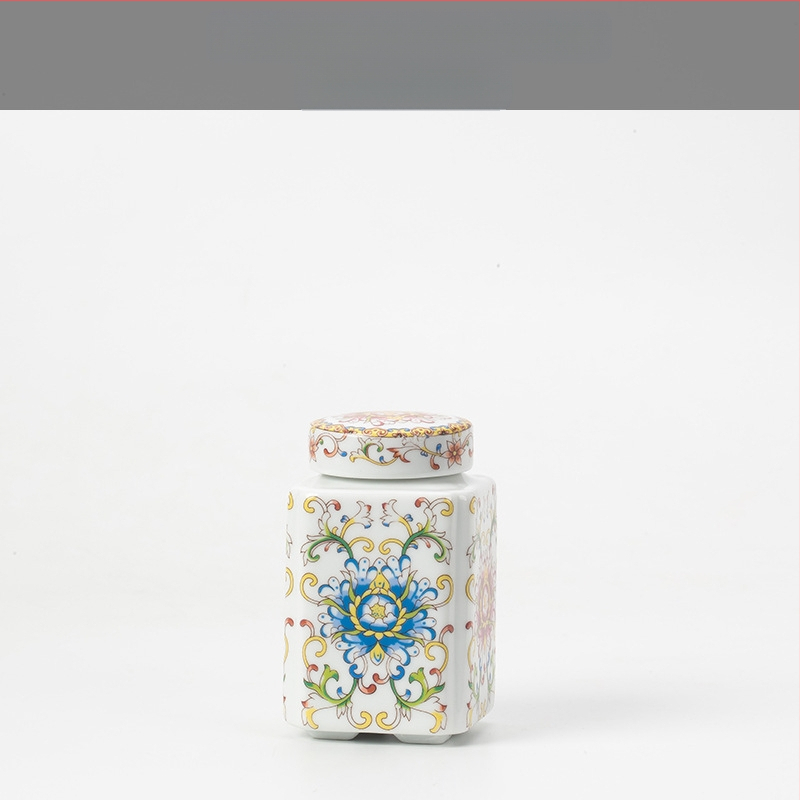 Keramikas maza izmēra tējas burciņa, noslēgta burciņa, mājsaimniecības tējas iepakojuma kaste, celadon tējas burciņas uzglabāšanas burciņa, vispārīga burciņa ar vāku