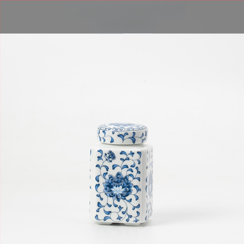 Keramikas maza izmēra tējas burciņa, noslēgta burciņa, mājsaimniecības tējas iepakojuma kaste, celadon tējas burciņas uzglabāšanas burciņa, vispārīga burciņa ar vāku