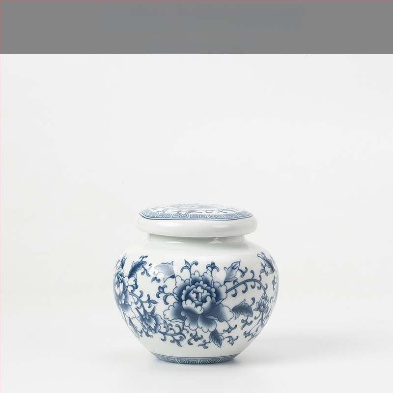 Keramikas maza izmēra tējas burciņa, noslēgta burciņa, mājsaimniecības tējas iepakojuma kaste, celadon tējas burciņas uzglabāšanas burciņa, vispārīga burciņa ar vāku