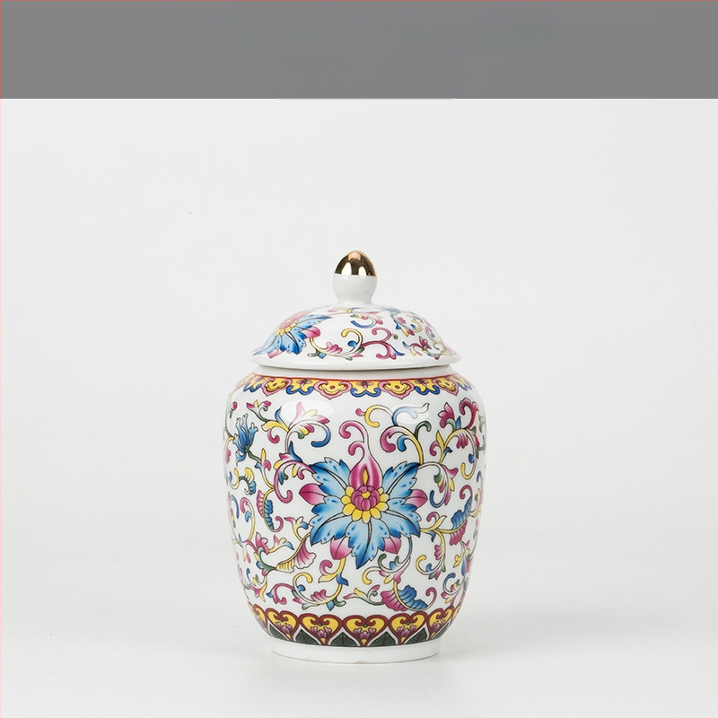 Keramikas maza izmēra tējas burciņa, noslēgta burciņa, mājsaimniecības tējas iepakojuma kaste, celadon tējas burciņas uzglabāšanas burciņa, vispārīga burciņa ar vāku