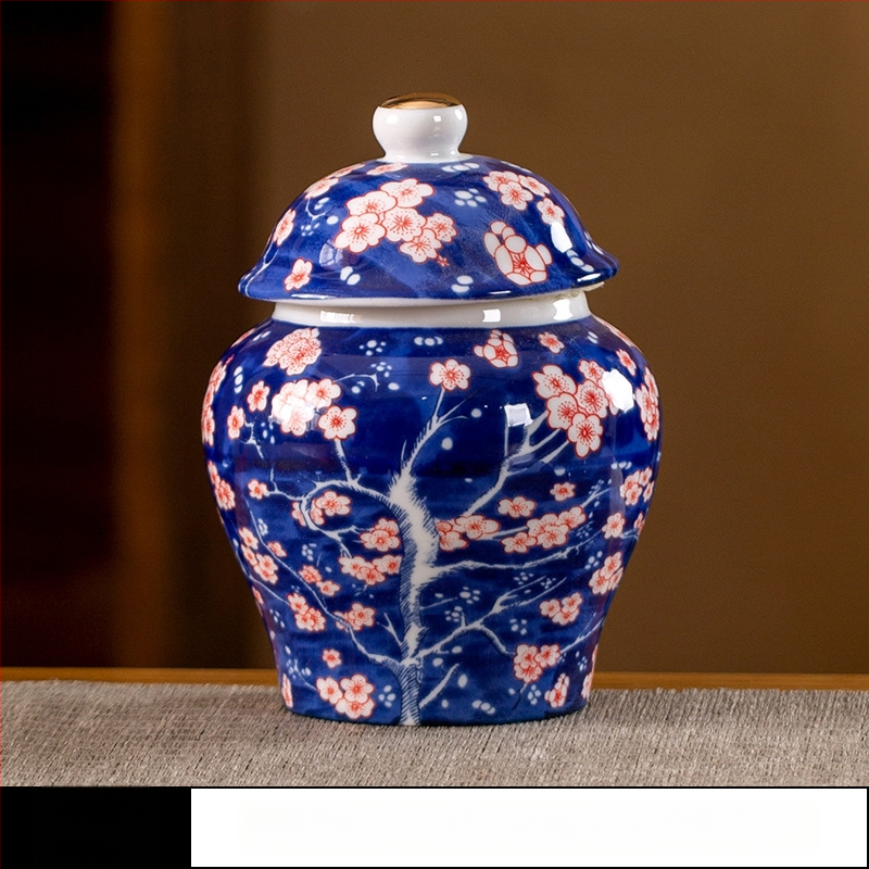 Keramikas maza izmēra tējas burciņa, noslēgta burciņa, mājsaimniecības tējas iepakojuma kaste, celadon tējas burciņas uzglabāšanas burciņa, vispārīga burciņa ar vāku