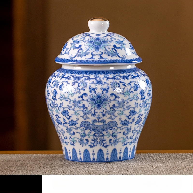 Keramikas maza izmēra tējas burciņa, noslēgta burciņa, mājsaimniecības tējas iepakojuma kaste, celadon tējas burciņas uzglabāšanas burciņa, vispārīga burciņa ar vāku