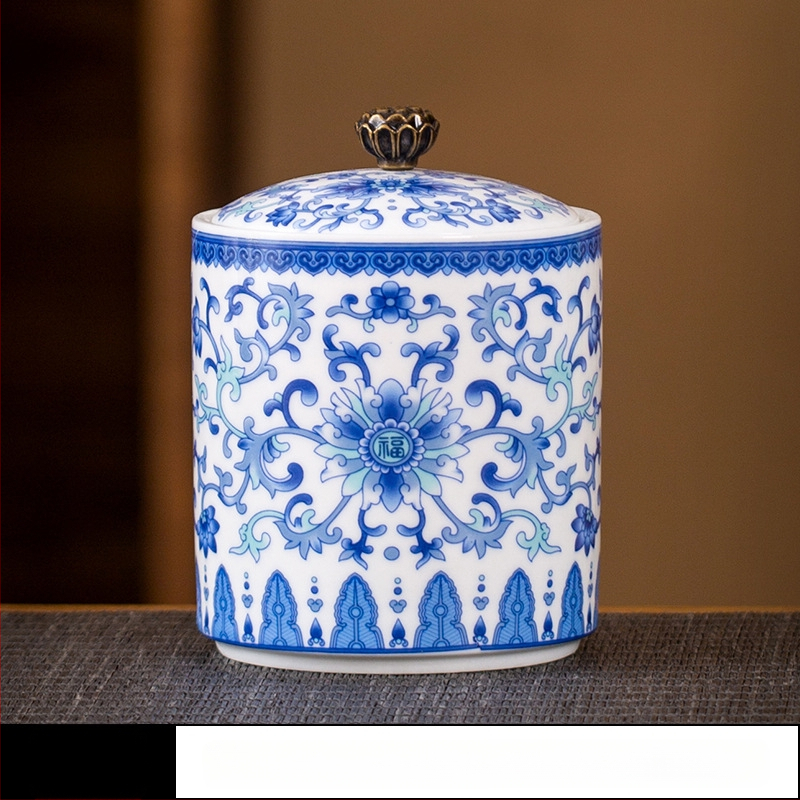 Keramikas maza izmēra tējas burciņa, noslēgta burciņa, mājsaimniecības tējas iepakojuma kaste, celadon tējas burciņas uzglabāšanas burciņa, vispārīga burciņa ar vāku