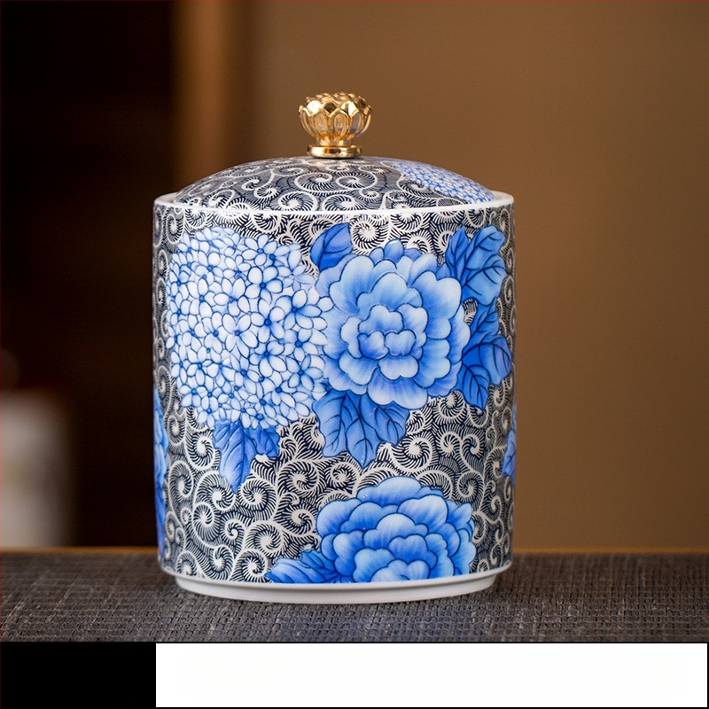 Keramikas maza izmēra tējas burciņa, noslēgta burciņa, mājsaimniecības tējas iepakojuma kaste, celadon tējas burciņas uzglabāšanas burciņa, vispārīga burciņa ar vāku