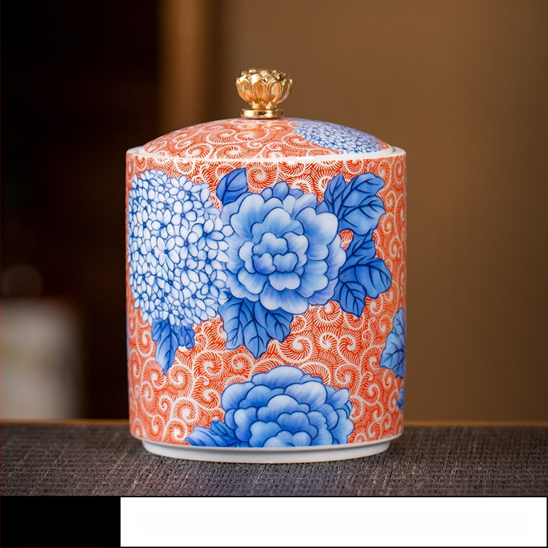 Keramikas maza izmēra tējas burciņa, noslēgta burciņa, mājsaimniecības tējas iepakojuma kaste, celadon tējas burciņas uzglabāšanas burciņa, vispārīga burciņa ar vāku