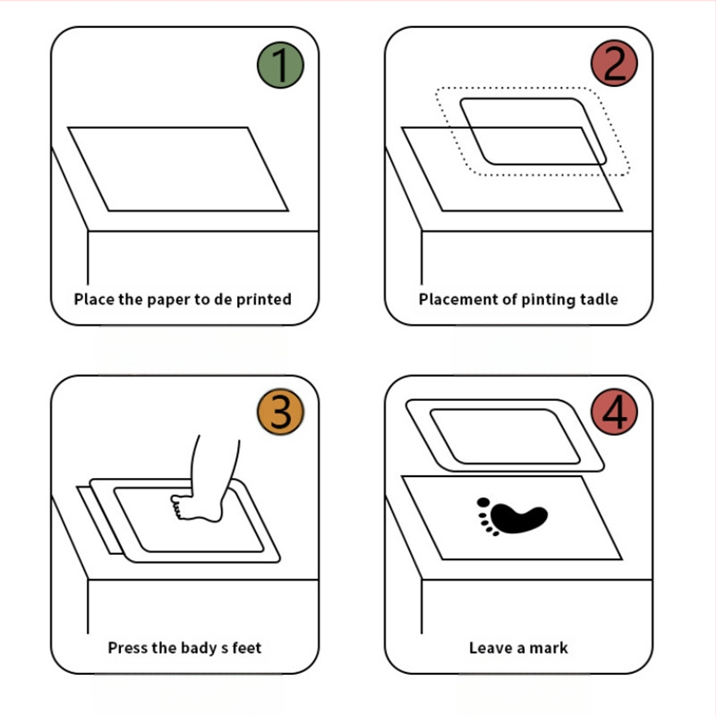 Vienkartinis spausdinimo stalas kūdikiams, rankų ir kojų spausdinimo stalas, nelimpantis rašalo pagalvėlė, skirtas pėdsakų grafiti rašalui, naujas, neplaunamas pirštų rašalo pagalvėlė.