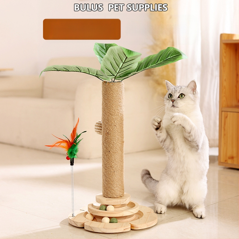 Természetes szizál függőleges kókuszlé kókuszfa mászóka állvány macska mászóka állvány macska kapaszkodó oszlop macska ugró platform macskafa macskajáték kisállat-kellékek