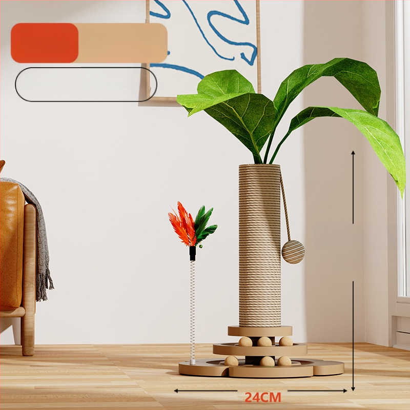 Természetes szizál függőleges kókuszlé kókuszfa mászóka állvány macska mászóka állvány macska kapaszkodó oszlop macska ugró platform macskafa macskajáték kisállat-kellékek