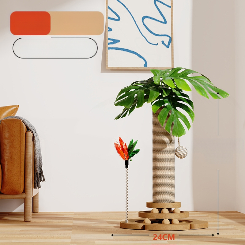 Természetes szizál függőleges kókuszlé kókuszfa mászóka állvány macska mászóka állvány macska kapaszkodó oszlop macska ugró platform macskafa macskajáték kisállat-kellékek