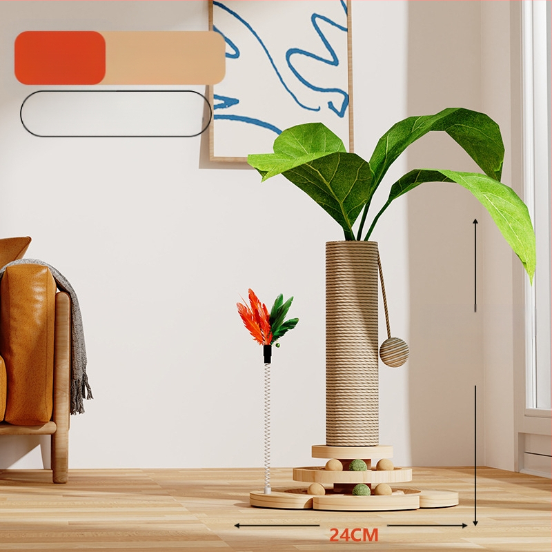 Természetes szizál függőleges kókuszlé kókuszfa mászóka állvány macska mászóka állvány macska kapaszkodó oszlop macska ugró platform macskafa macskajáték kisállat-kellékek