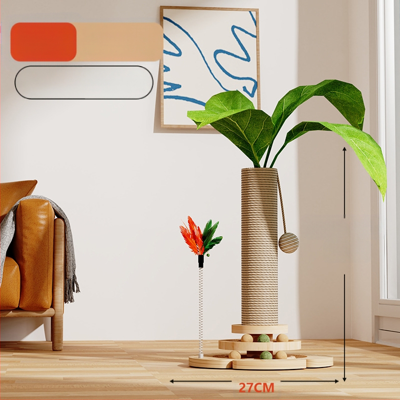 Természetes szizál függőleges kókuszlé kókuszfa mászóka állvány macska mászóka állvány macska kapaszkodó oszlop macska ugró platform macskafa macskajáték kisállat-kellékek