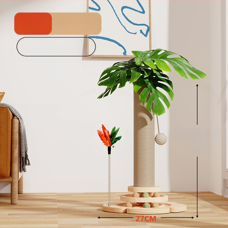 Természetes szizál függőleges kókuszlé kókuszfa mászóka állvány macska mászóka állvány macska kapaszkodó oszlop macska ugró platform macskafa macskajáték kisállat-kellékek