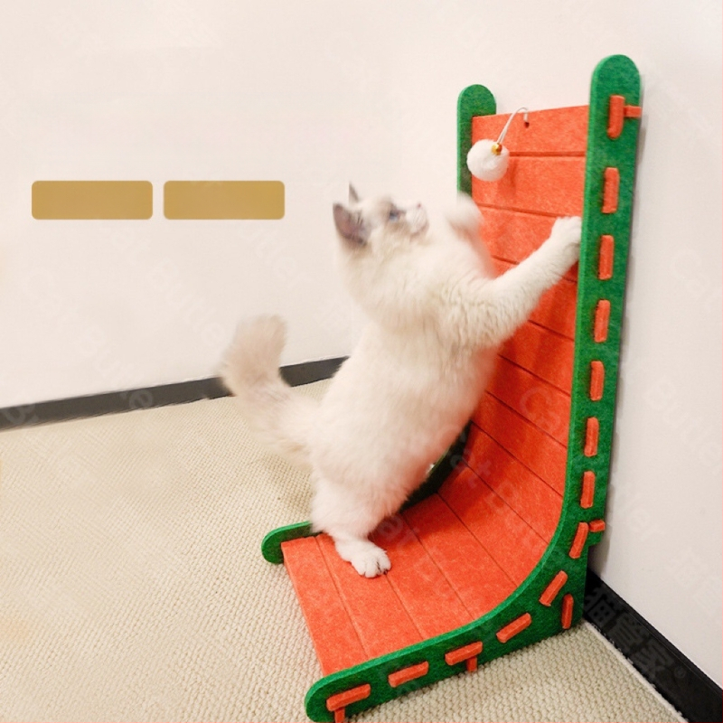 L-típusú függőleges macskakaparódeszka filc macskafészek integrált kopásálló, morzsamentes macskakarom-csiszolásos műtárgy extra nagy macskakaromdeszka