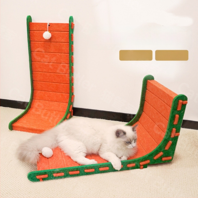 L-típusú függőleges macskakaparódeszka filc macskafészek integrált kopásálló, morzsamentes macskakarom-csiszolásos műtárgy extra nagy macskakaromdeszka