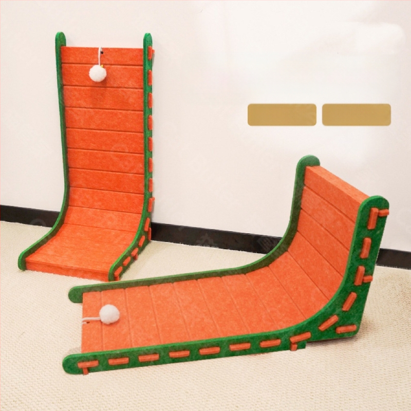 L-típusú függőleges macskakaparódeszka filc macskafészek integrált kopásálló, morzsamentes macskakarom-csiszolásos műtárgy extra nagy macskakaromdeszka