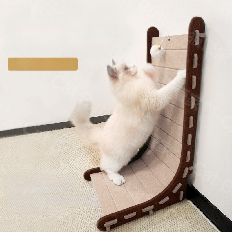 L-típusú függőleges macskakaparódeszka filc macskafészek integrált kopásálló, morzsamentes macskakarom-csiszolásos műtárgy extra nagy macskakaromdeszka