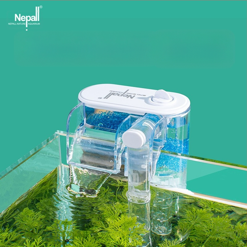 Nepalo akvariumo filtras, mažas, cirkuliacinis siurblys, trijų viename, vandens valymo krioklys, deguonies didinimo, tylus, buitinis, montuojamas ant sienos