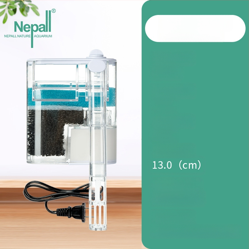 Nepalo akvariumo filtras, mažas, cirkuliacinis siurblys, trijų viename, vandens valymo krioklys, deguonies didinimo, tylus, buitinis, montuojamas ant sienos