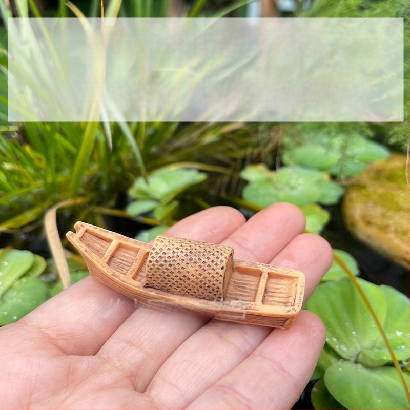 Микро пейзажни DIY орнаменти мини симулационна лодка пръстен за плуване рибарска лодка аквариум плаващ модел озеленяване играчка