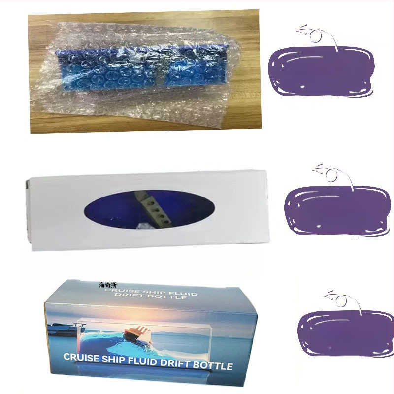 Mica Carte Roșie, populară în același stil, sticlă în derivă cu fluide pentru nave de croazieră, decorațiune pentru desktop, cutie cadou pentru ziua de naștere Titanic