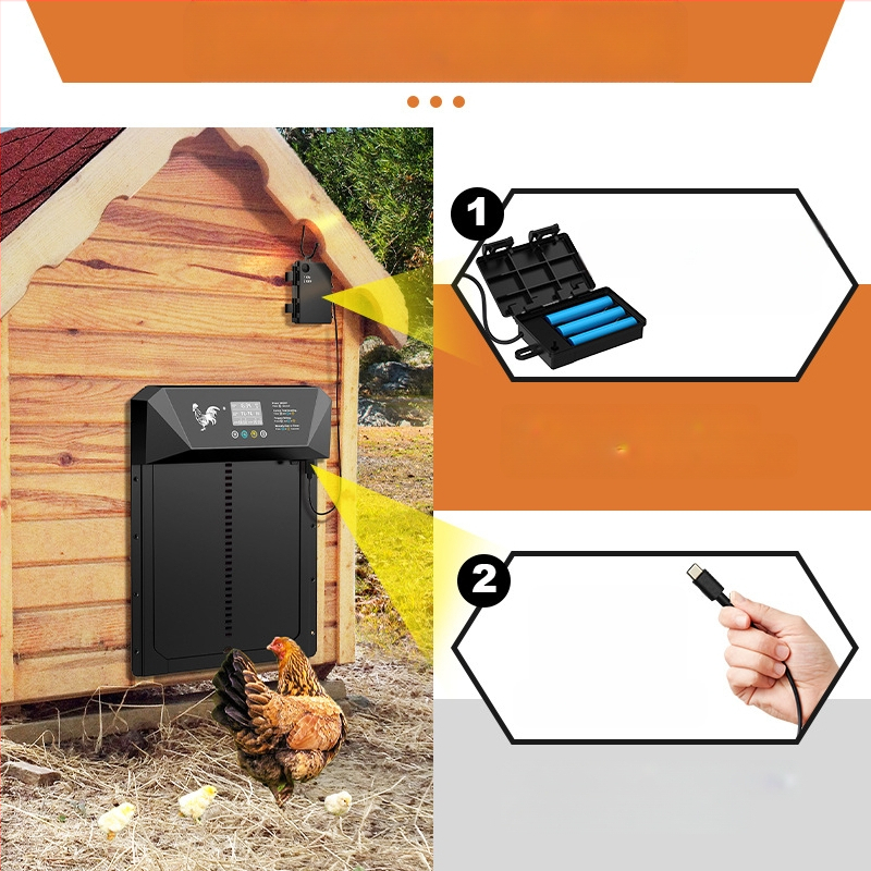 Suuremõõtmeline piiriülene intelligentne elektriline kanamaja uks, valgustundlik, näpistamisvastane, veekindel, kuivakuga multifunktsionaalne loomalinnu uks