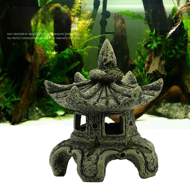 Acvariu peisaj decor micro peisaj pod pavilion grădină stil chinezesc bonsai peisaj ornamente far antic