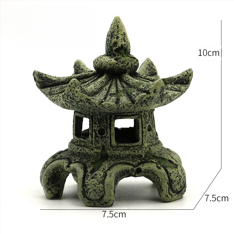 Acvariu peisaj decor micro peisaj pod pavilion grădină stil chinezesc bonsai peisaj ornamente far antic